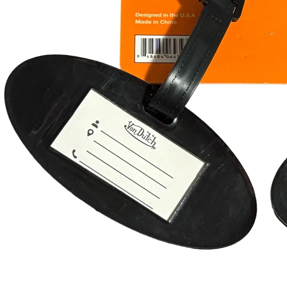 Von Dutch Originals NWT Red and Black Oval Luggage Tag Duo